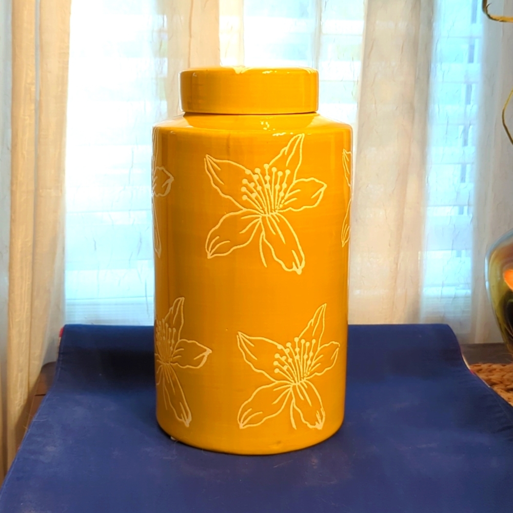Beautiful Floral Jar with Lid